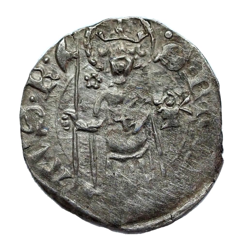 I.Lajos 1342-1382 denár rozetta -szerecsenfej UNIKUM!